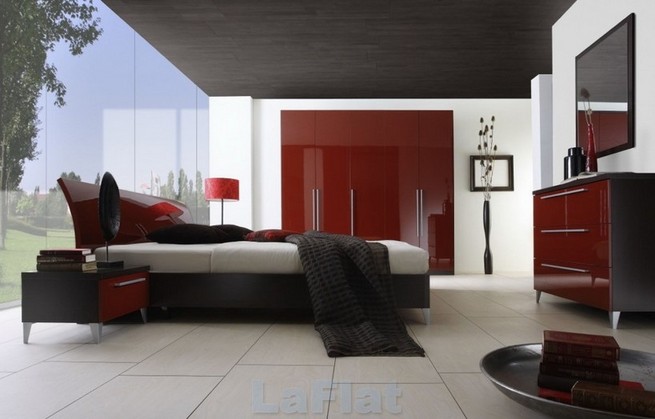 Red bedside table lamps
