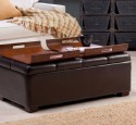 Faux leather ottoman coffee table