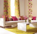 Flower curtains for living room