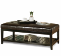 Faux leather ottoman table