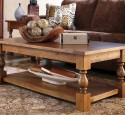 Wood coffee table with shelf