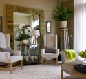 Framed mirror living room