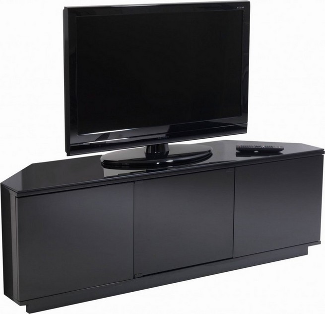 Large black tv stands
