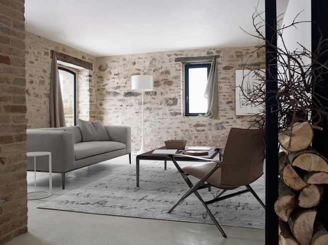 Wall ideas for living room stone wall