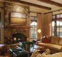 Design living room with fireplace