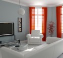 Curtains for orange living room
