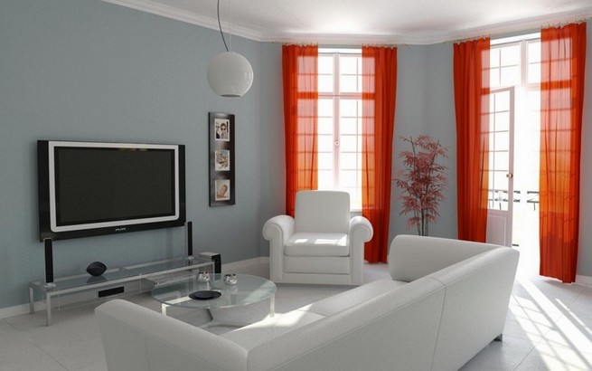 Curtains for orange living room