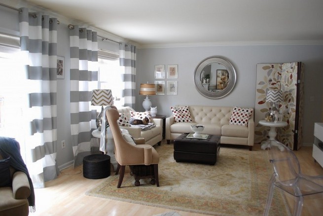 Living room curtains for gray walls
