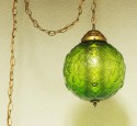 Antique floor lamp green glass