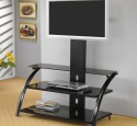 Tv stands contemporary metal and glass media console by coaster