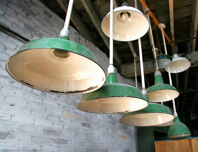 Vintage warehouse lighting fixtures