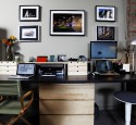 Home office computer desk black and gray