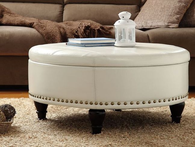 Round coffee table into ottoman