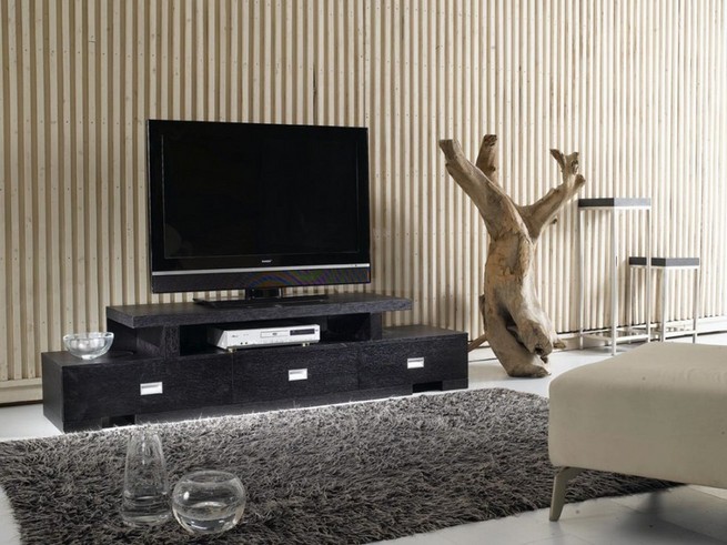 Black contemporary tv stands