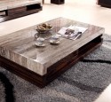 Wood coffee table with marble top