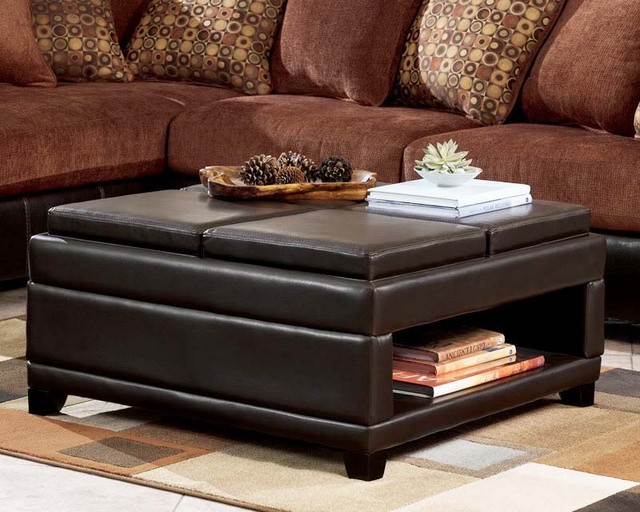 Coffee table ottoman with storage
