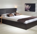Faux leather ottoman double bed