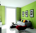 Curtains for living room with green walls
