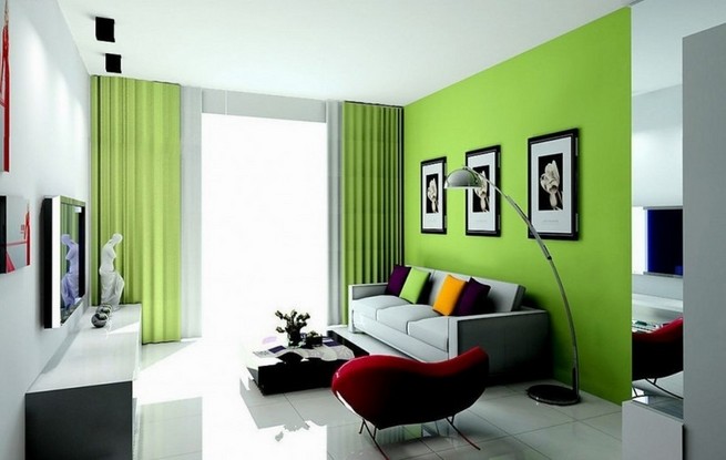 Curtains for living room with green walls