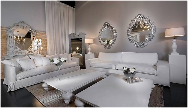 White coffee table and end tables