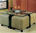 Glass coffee table ottoman