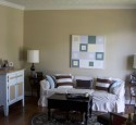 Living room makeover with fireplace