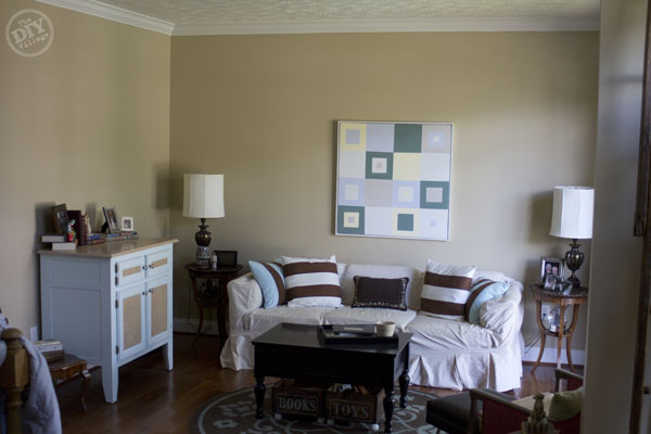 Living room makeover with fireplace