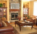 Arranging living room furniture with fireplace