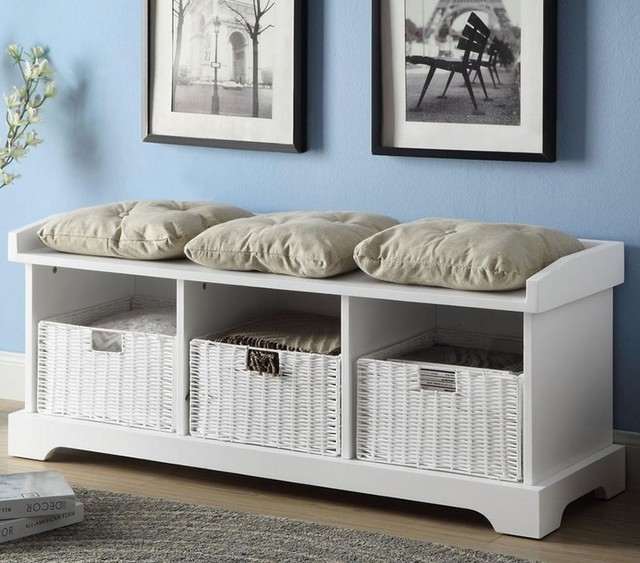 Storage bench white
