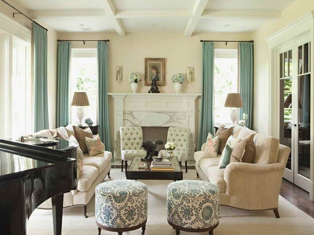 Arranging living room furniture with fireplace and tv