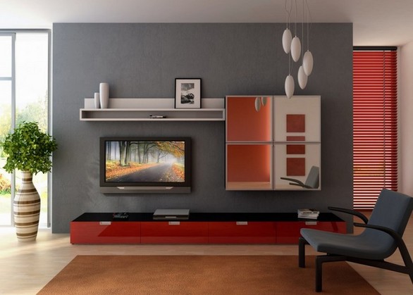 Wall mirrors red
