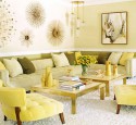 Yellow wood coffee table