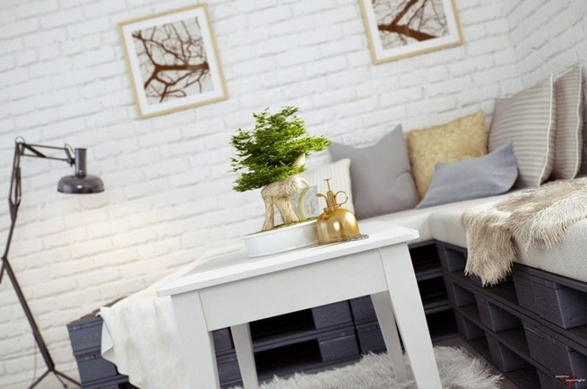 White coffee table decor