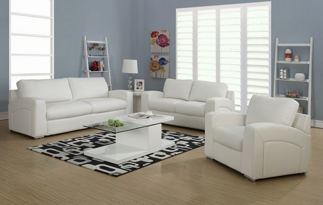White 3 piece living room set