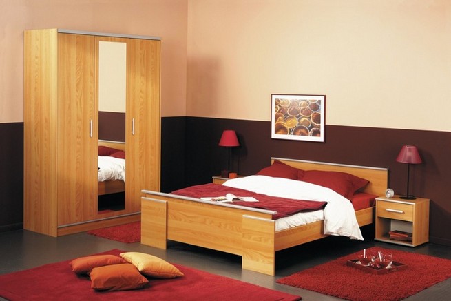 Small red table lamps