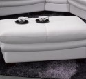 Leather ottoman white