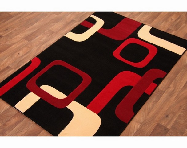 Kitchen rugs red and black