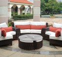 Patio sectional wicker