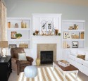Design living room with corner fireplace