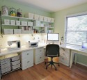 Home office computer desk with hutch