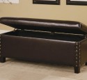 Faux leather folding ottoman bench