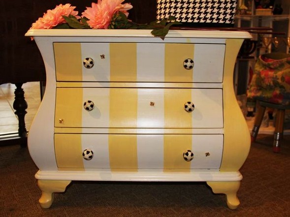 Yellow painted dressers