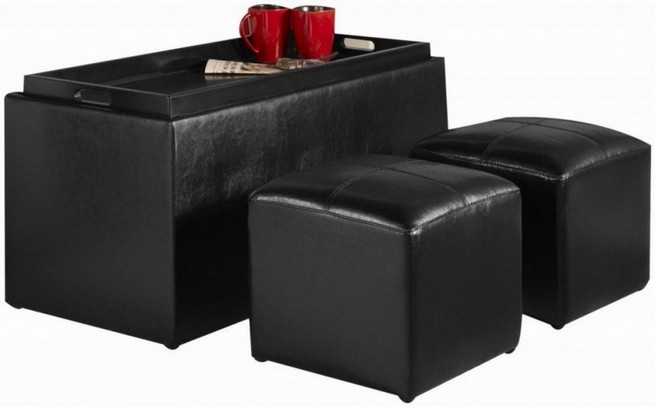 Coffee table ottoman combo