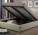 Cream faux leather ottoman double bed