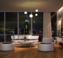 Living room furniture wood trim