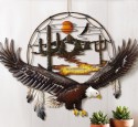 Metal eagle outdoor wall art