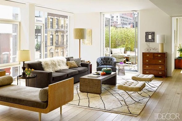 Living room arrangements with two sofas