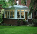 Sunroom addition to house