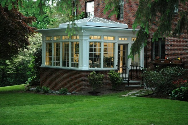 Sunroom addition to house