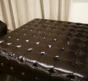 Extra large faux leather ottoman